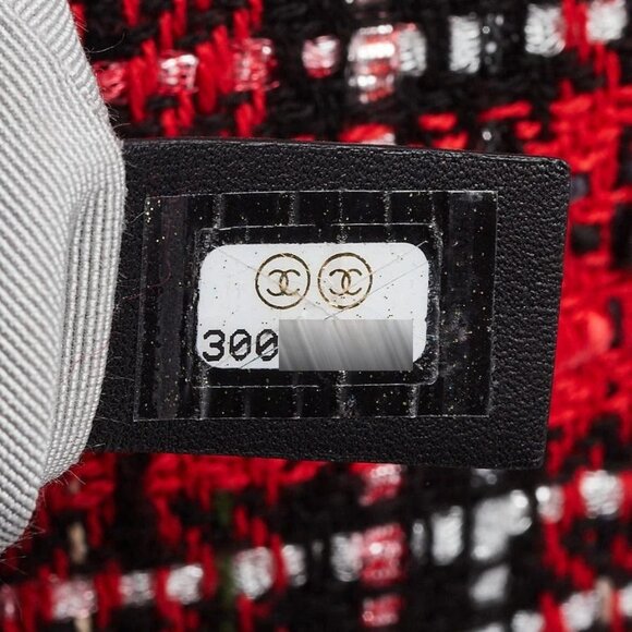Chanel Red/Black Quilted Tweed Small Chanel 19 Bag - Picture 9 of 9